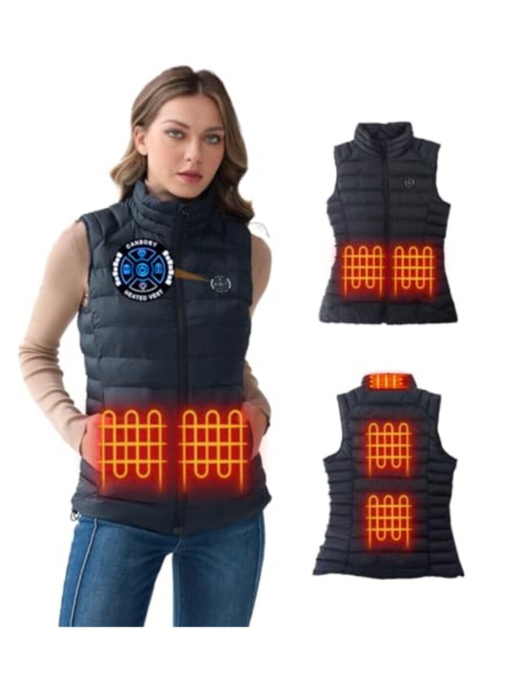 Women's Heated Vest - Electric Winter Coat with Smart Controller